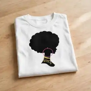 black barbie svg design printed on a plain product mockup