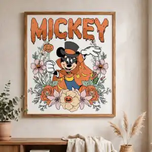 disney mickey friends halloween shirt png design printed on a plain product mockup