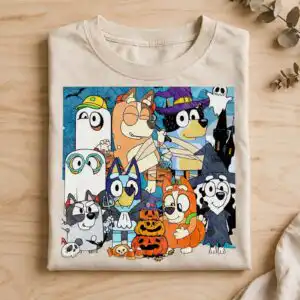 group of friends cartoon png design printed on a plain product mockup