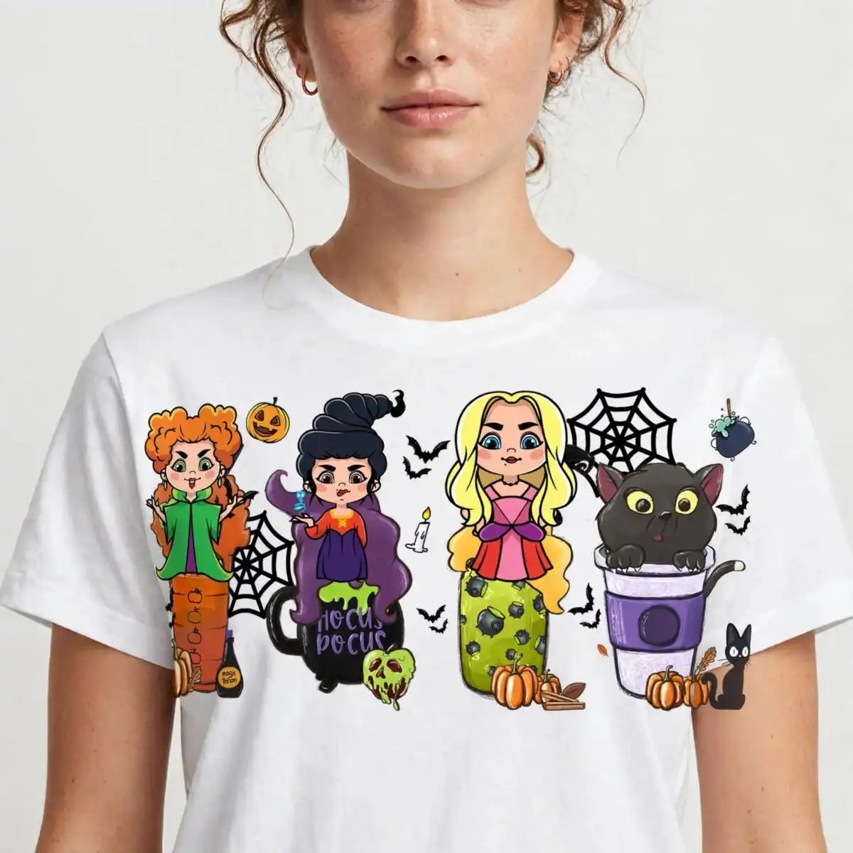 hocus pocus halloween glass png design printed on a plain product mockup