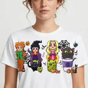 hocus pocus halloween glass png design printed on a plain product mockup