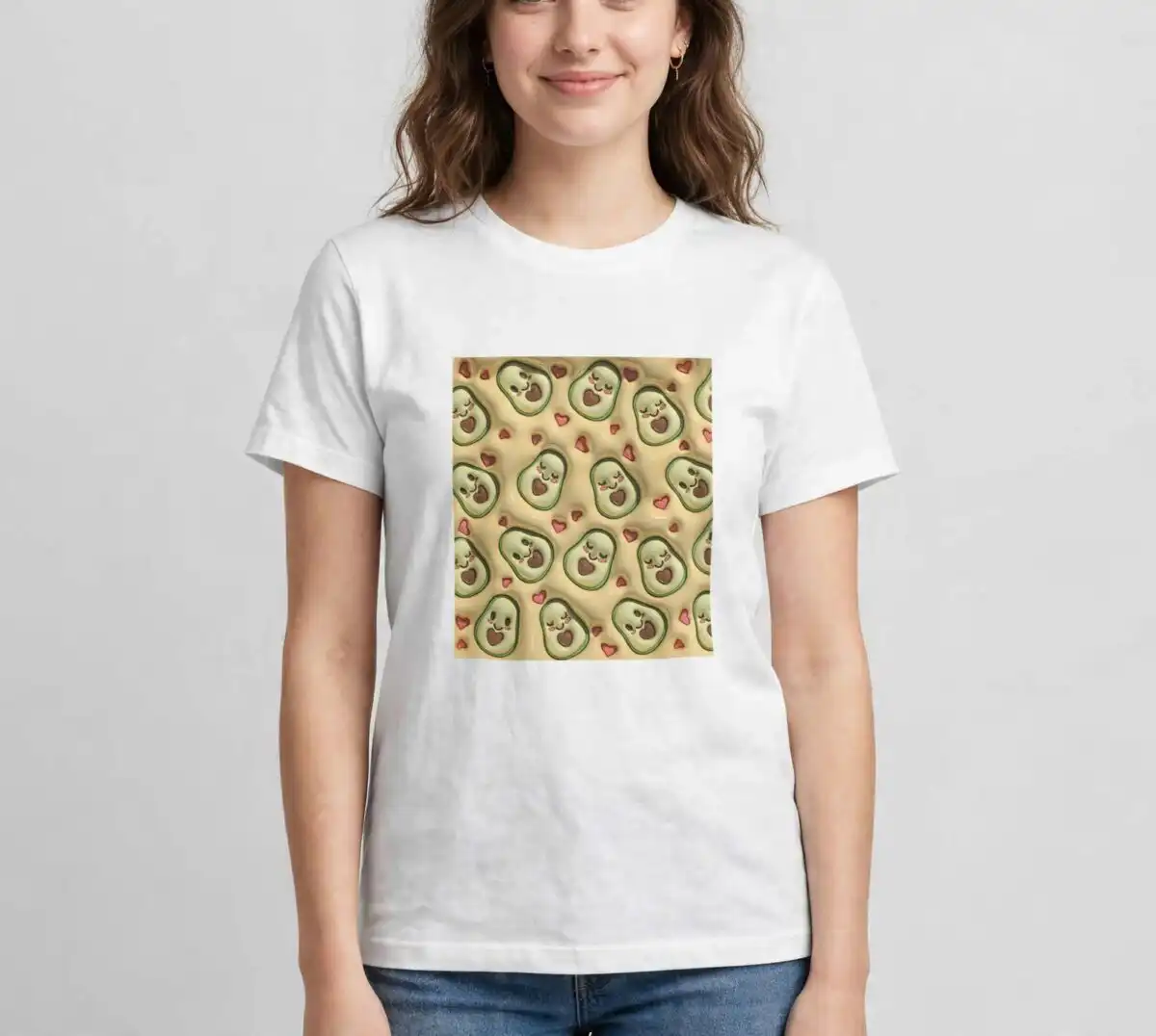 3d inflated puff avocado tumbler wrap with kawaii smiling halves 3d inflated puff avocado png design printed on a plain product mockup
