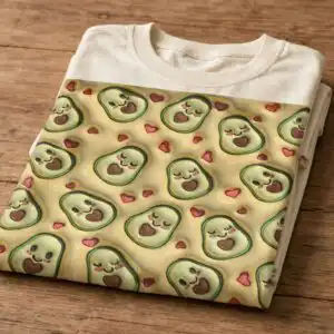 3d inflated puff avocado tumbler wrap with kawaii smiling halves 3d inflated puff avocado png design printed on a plain product mockup