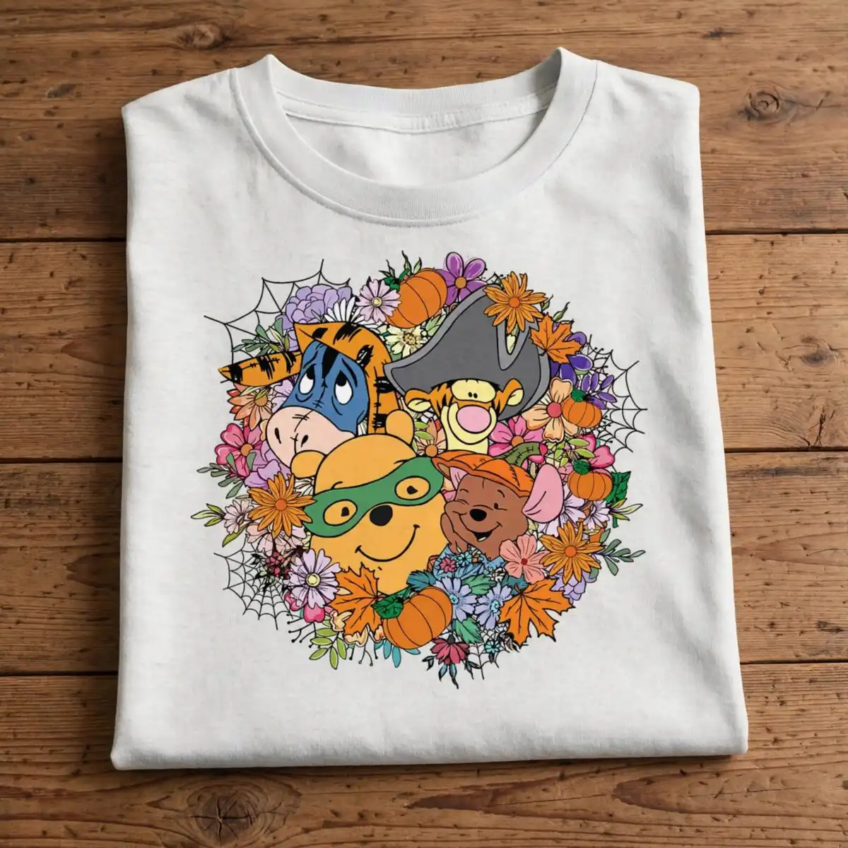 cute winnie the pooh halloween collage for festive shirts mugs and party decor winnie the pooh halloween png design printed on a plain product mockup