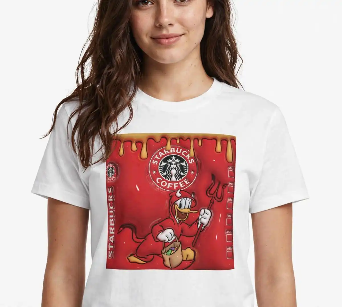 donald duck dressed as halloween devil tumbler wrap png for 20oz cup donald duck dressed as png design printed on a plain product mockup