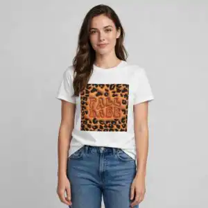 fall babe 3d inflated puff leopard tumbler wrap design 3d inflated puff fall png design printed on a plain product mockup