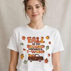 fall png images design printed on a plain product mockup