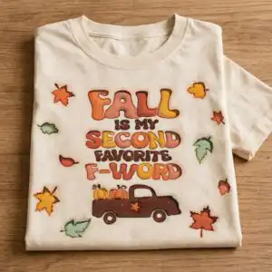 fall png images design printed on a plain product mockup