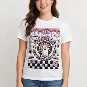 ghouls just wanna have fun png design printed on a plain product mockup