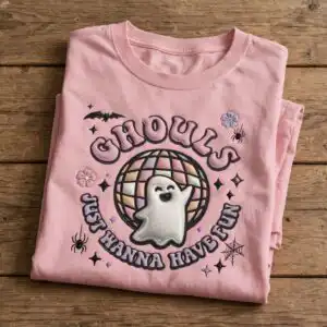 ghouls just wanna have fun png design printed on a plain product mockup