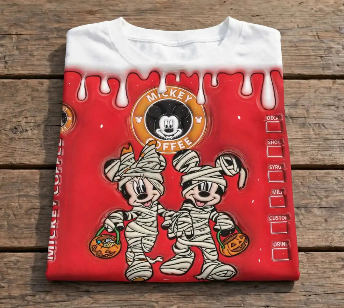 halloween three cartoon mice dressed as mummies coffee tumbler wrap png halloween three cartoon mice dressed png design printed on a plain product mockup