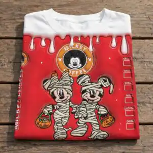 halloween three cartoon mice dressed as mummies coffee tumbler wrap png halloween three cartoon mice dressed png design printed on a plain product mockup