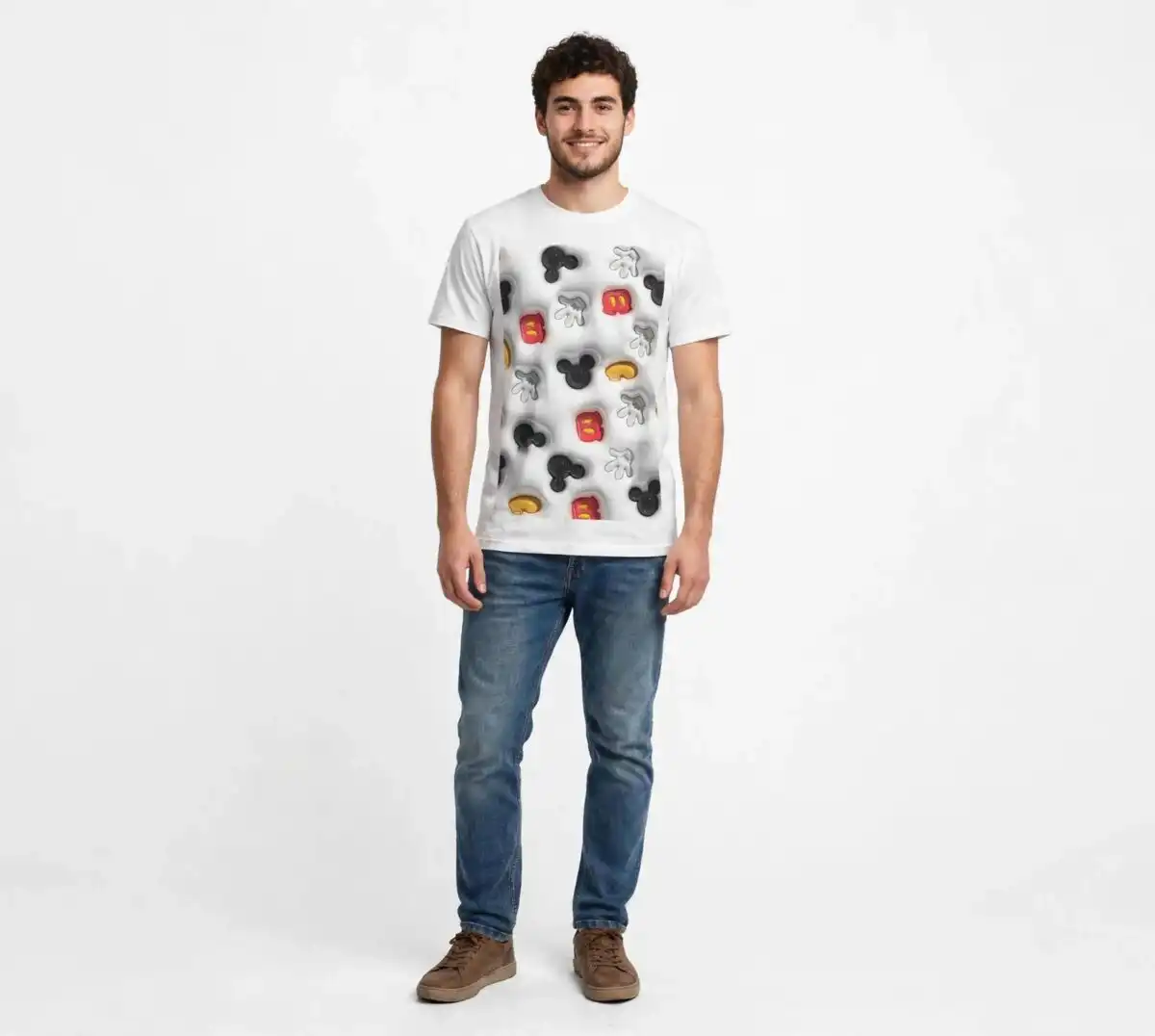 cute 3d inflated puff mickey cartoon icons tumbler wrap for birthdays 3d inflated puff mickey png design printed on a plain product mockup