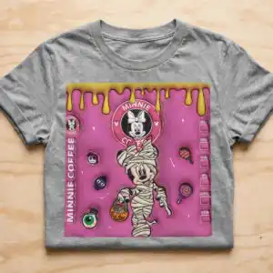 halloween mummy wrapped cartoon mouse tumbler wrap with minnie coffee halloween mummy wrapped cartoon mouse png design printed on a plain product mockup