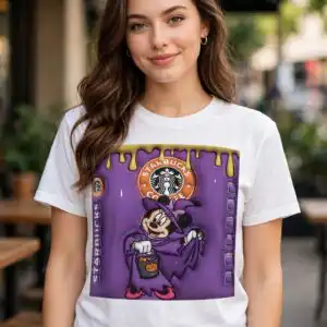 witch cartoon png design printed on a plain product mockup