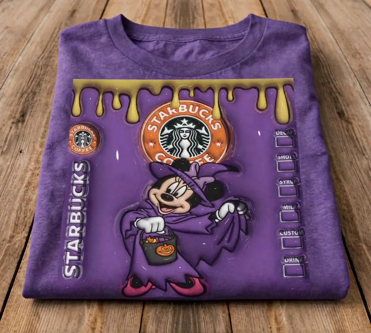 witch cartoon png design printed on a plain product mockup