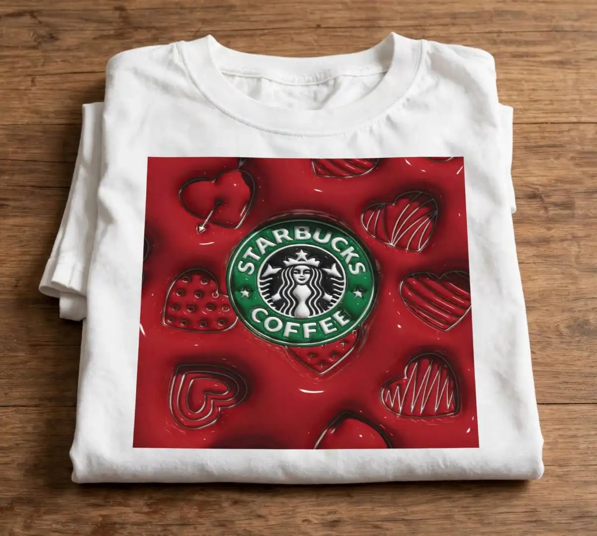 starbucks coffee logo puffy heart tumbler wrap - valentine's sublimation png starbucks coffee logo puffy sublimation design printed on a plain product mockup