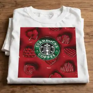 starbucks coffee logo puffy heart tumbler wrap - valentine's sublimation png starbucks coffee logo puffy sublimation design printed on a plain product mockup