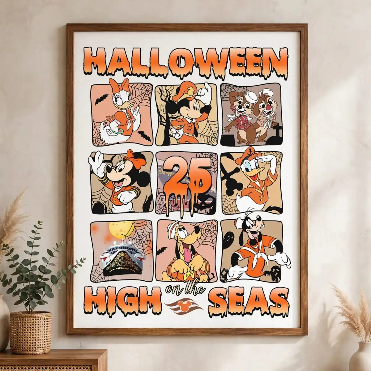 halloween on the high seas costumed grid for halloween shirts halloween high seas halloween shirt png design printed on a plain product mockup