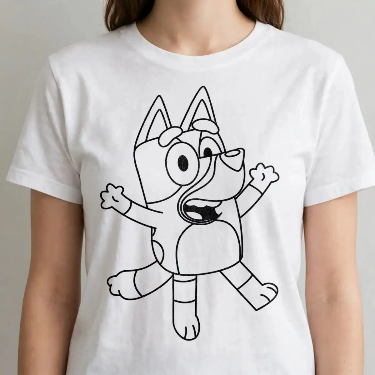 bluey funny outline bluey svg design printed on a plain product mockup