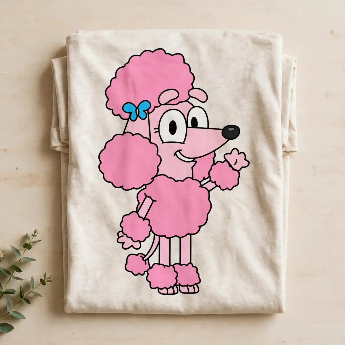 coco bluey png design printed on a plain product mockup