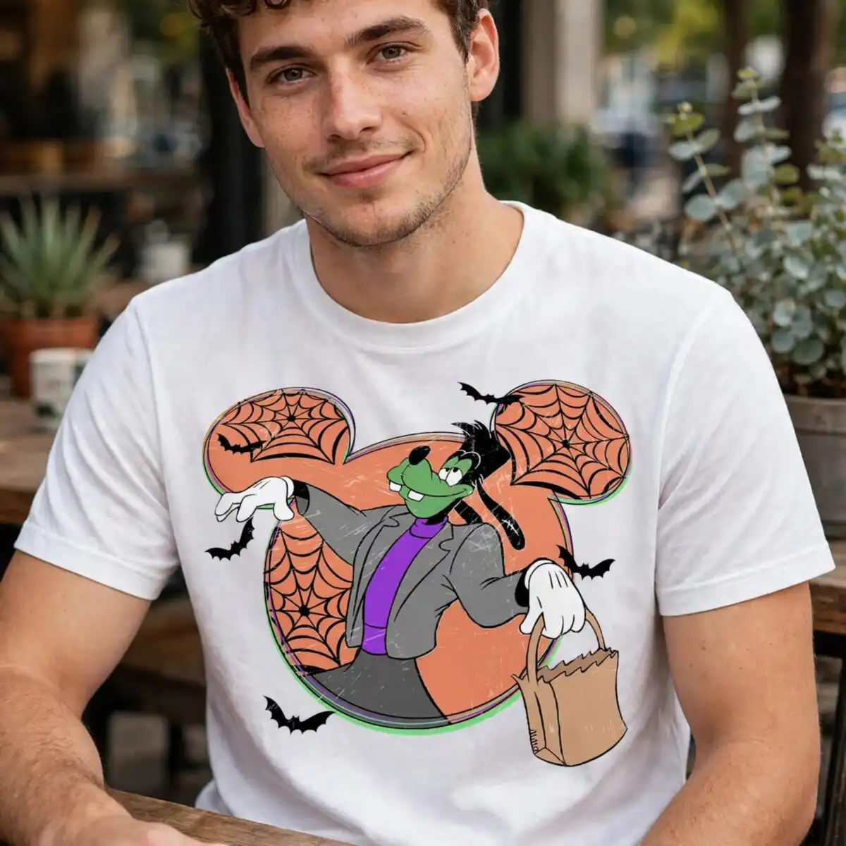 cartoon dog image png design printed on a plain product mockup