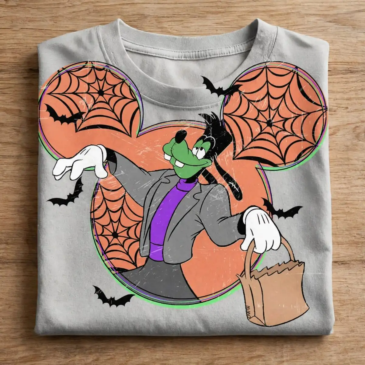 cartoon dog image png design printed on a plain product mockup