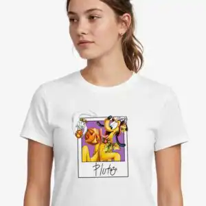 mickey and minnie mouse png design printed on a plain product mockup