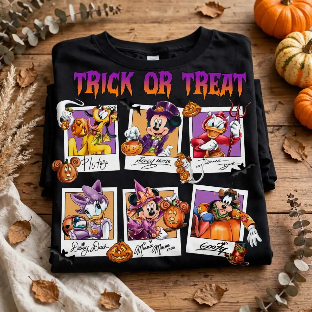 mickey and minnie mouse png design printed on a plain product mockup