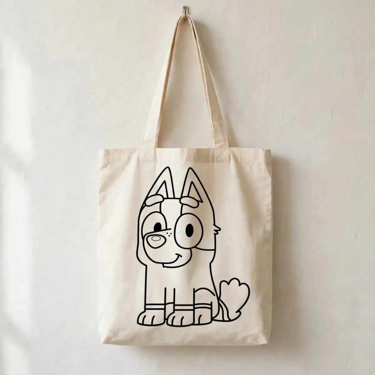 dog image cartoon png design printed on a plain product mockup