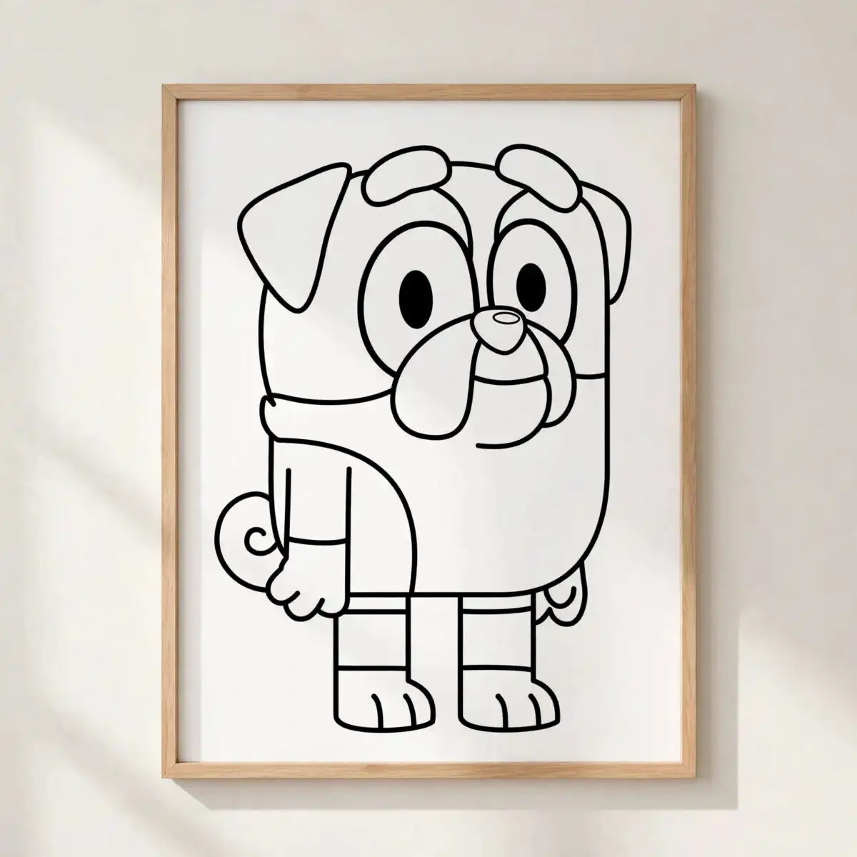 winton outline bluey cartoon bulldog outline cut for kids shirts winton outline bluey bluey svg design printed on a plain product mockup