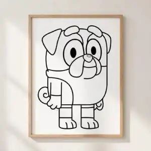 winton outline bluey cartoon bulldog outline cut for kids shirts winton outline bluey bluey svg design printed on a plain product mockup