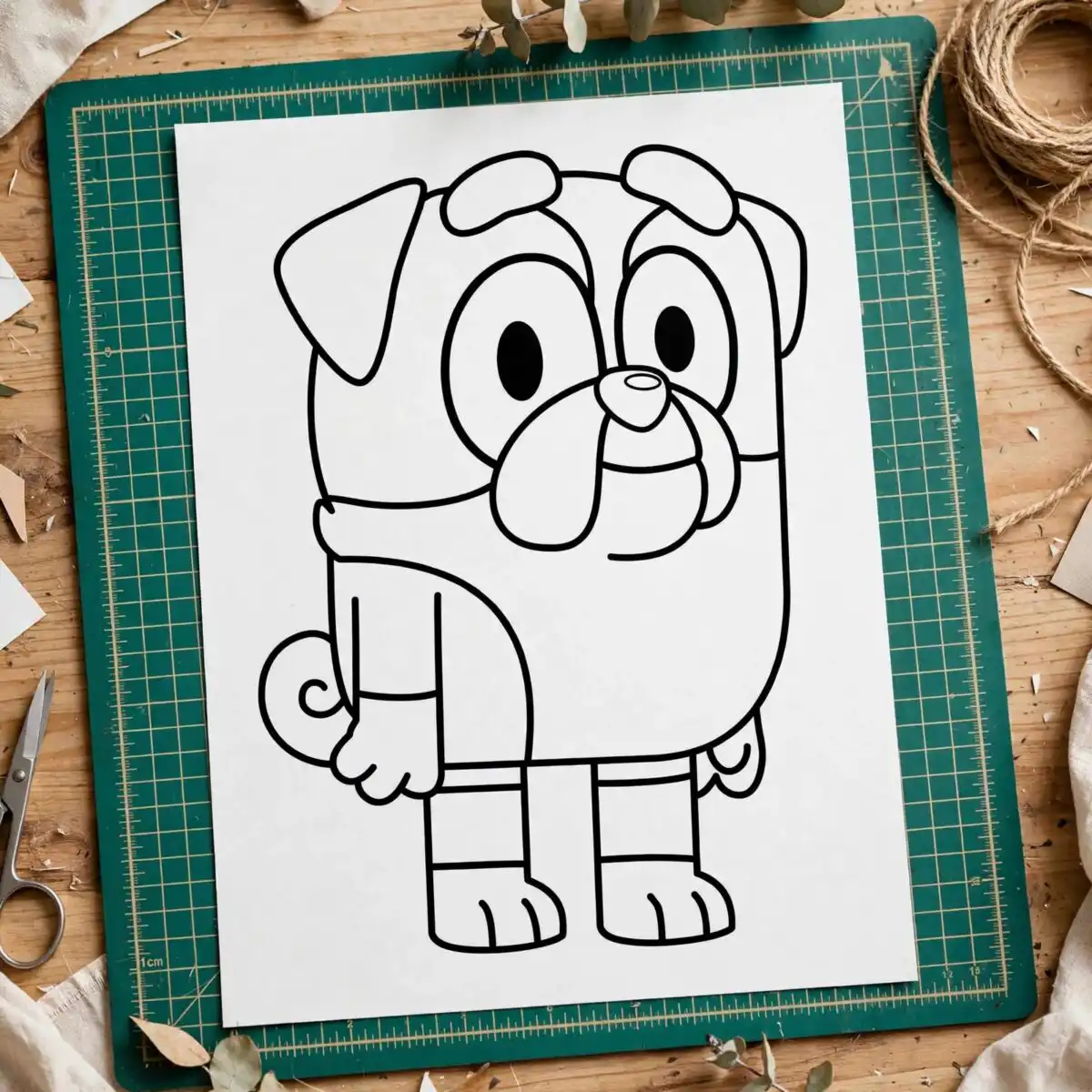 winton outline bluey cartoon bulldog outline cut for kids shirts winton outline bluey bluey svg design printed on a plain product mockup