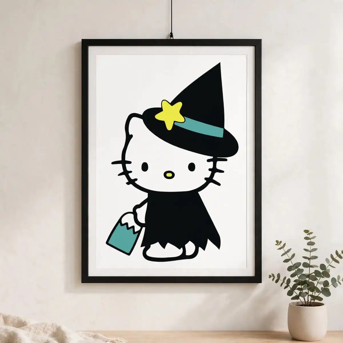 cute hello kitty png design printed on a plain product mockup