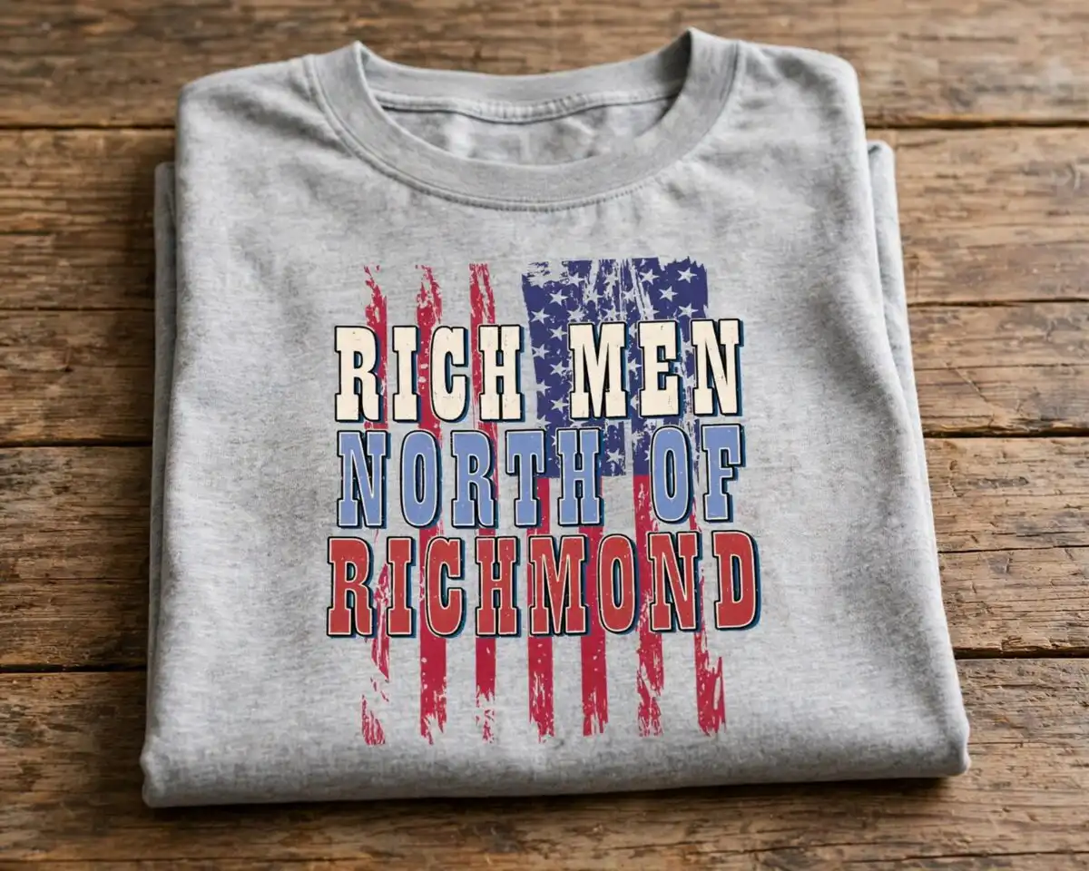 everyday rich men north of richmond country music - 6 vintage designs everyday rich men north richmond png design printed on a plain product mockup