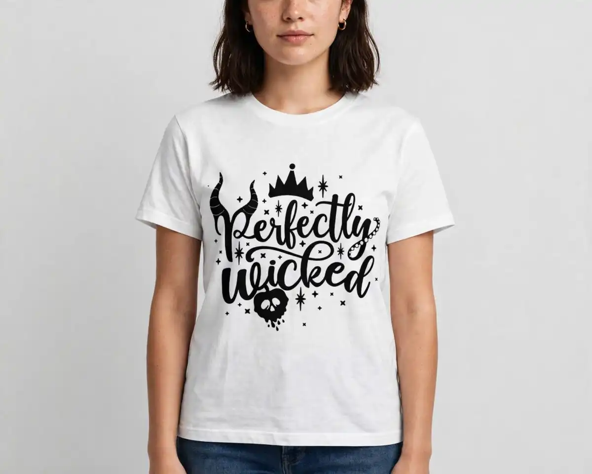 sassy halloween villain inspired bad girls quote for shirts and parties halloween villain inspired bad girls svg design printed on a plain product mockup
