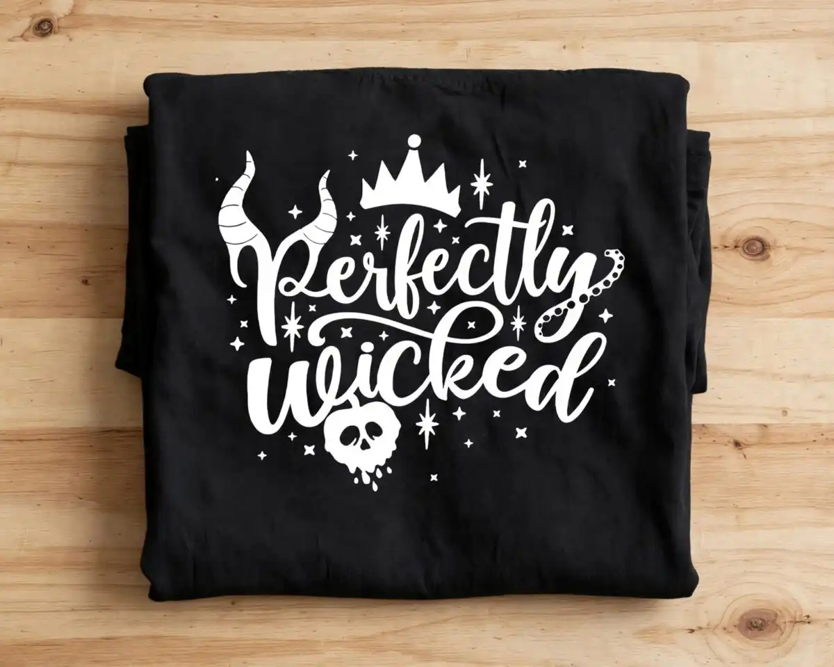 sassy halloween villain inspired bad girls quote for shirts and parties halloween villain inspired bad girls svg design printed on a plain product mockup