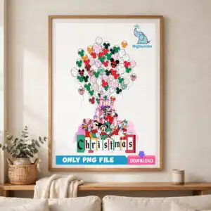 disney balloon png design printed on a plain product mockup