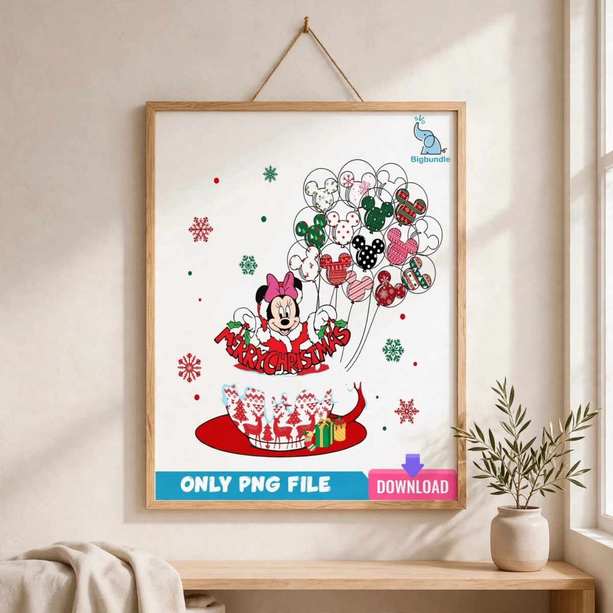 cute disney minnie christmas cup with santa outfit and balloon teacup art disney minnie christmas cup png design printed on a plain product mockup