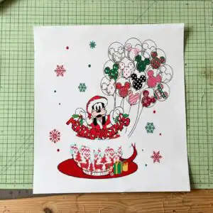 disney santa goofy christmas teacup design with mouse balloons disney santa goofy christmas png design printed on a plain product mockup