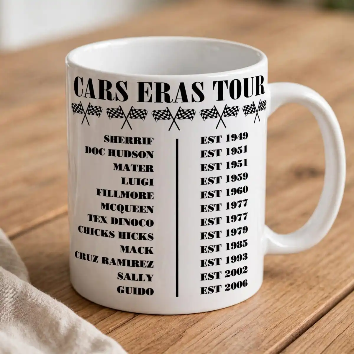 disney pixar png design printed on a plain product mockup