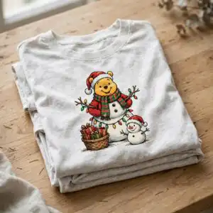 disney christmas characters png design printed on a plain product mockup