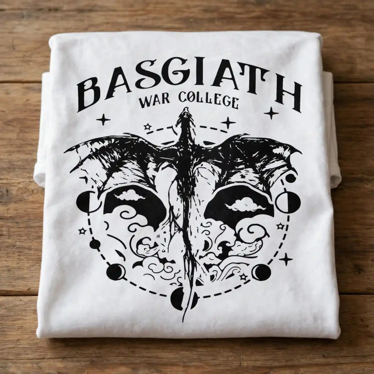 basgiath war college dragon emblem png for fourth wing fans fourth wing dragon png design printed on a plain product mockup