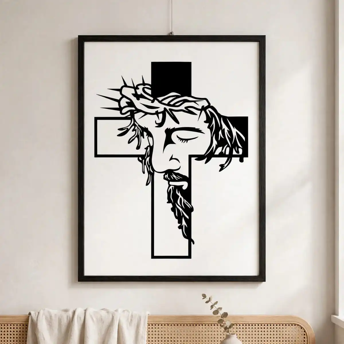 jesus christ cross svg design printed on a plain product mockup