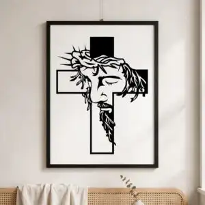 jesus christ cross svg design printed on a plain product mockup