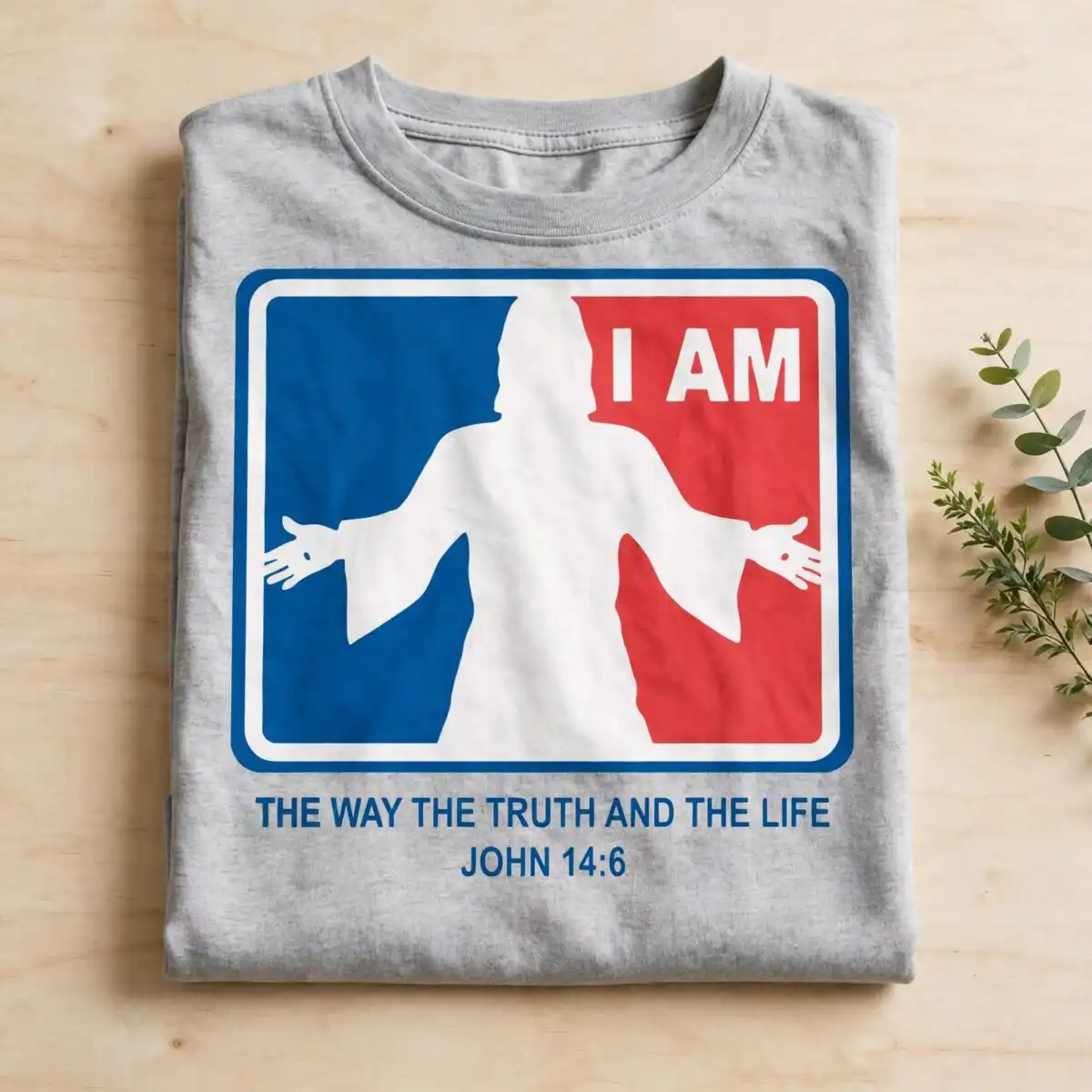 funny jesus way truth svg design printed on a plain product mockup