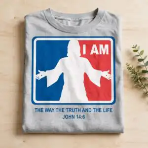 funny jesus way truth svg design printed on a plain product mockup