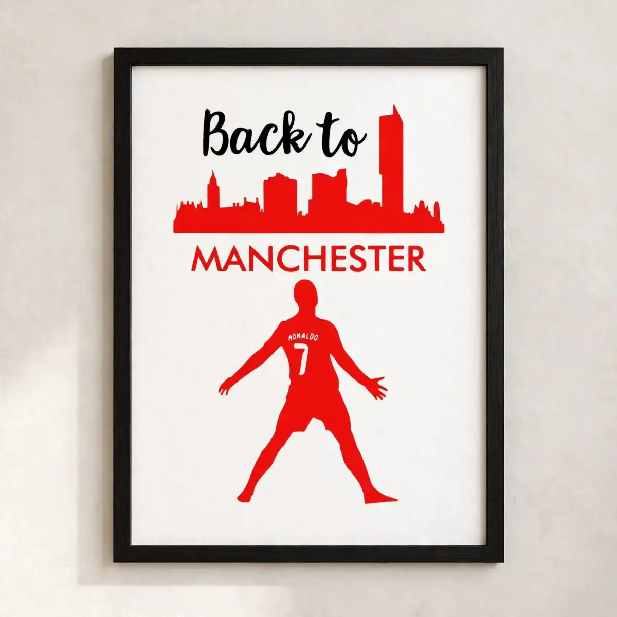 back manchester ronaldo ronado svg design printed on a plain product mockup