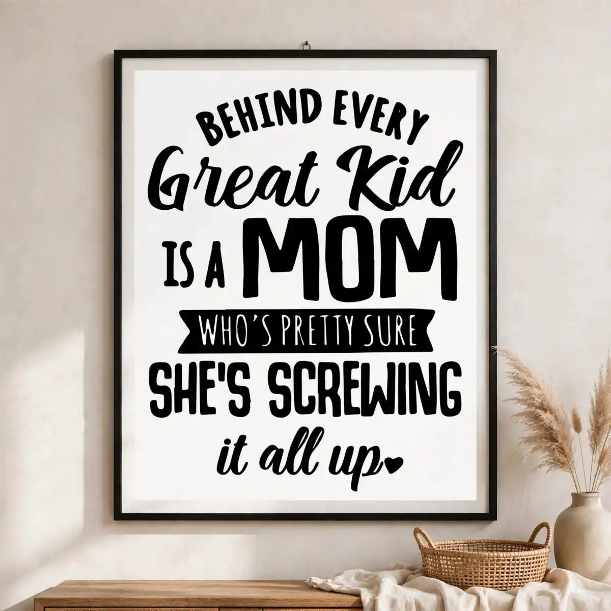 funny mom quote behind every great kid design for mother's day shirts behind every great kid svg design printed on a plain product mockup