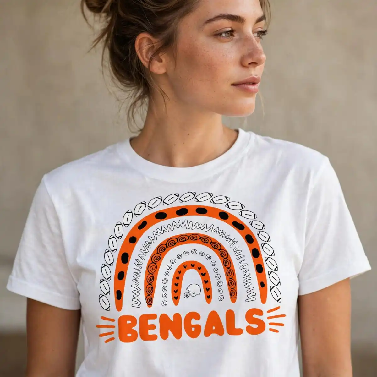 bengals football svg design printed on a plain product mockup